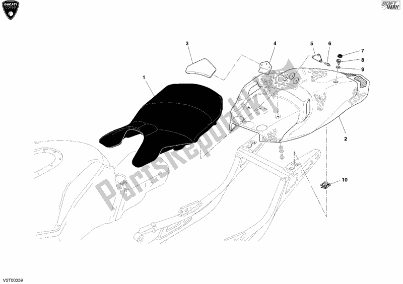 Toutes les pièces pour le Siège du Ducati Superbike 999 RS 2004